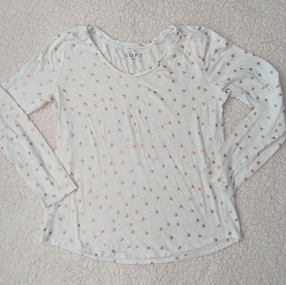LOFT Polka Dot Long Sleeve